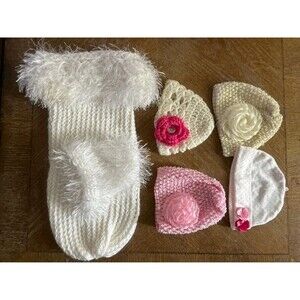 Baby girl hat and bunting bundle